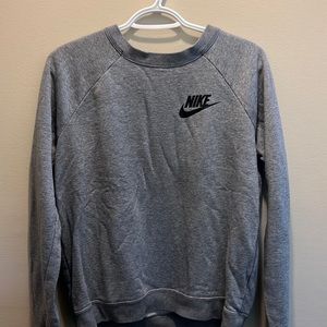 Grey Nike Women Crewneck Sweatshirt